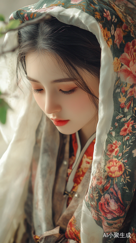 女孩子身穿彝族服装的8K画面