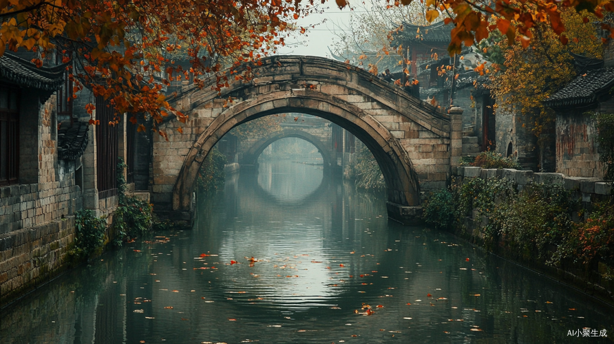 烟雨江南的小桥与古镇风情