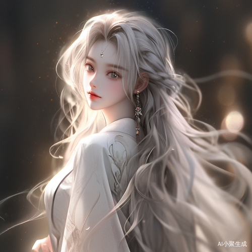 黑夜中闪耀的中国风少女