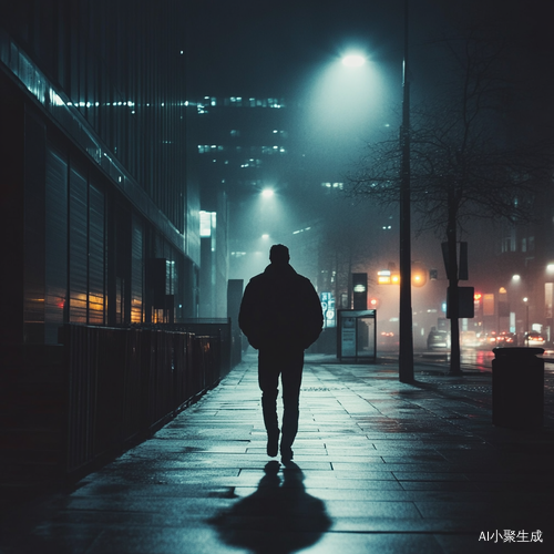 深夜街头游走的失落无助者