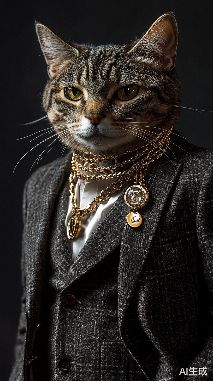 猫猫走时装秀穿华丽裙子与珠宝展现高端设计风格