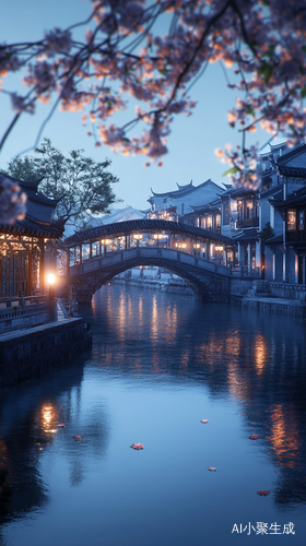 古镇南京秦淮河夜晚诗意如画
