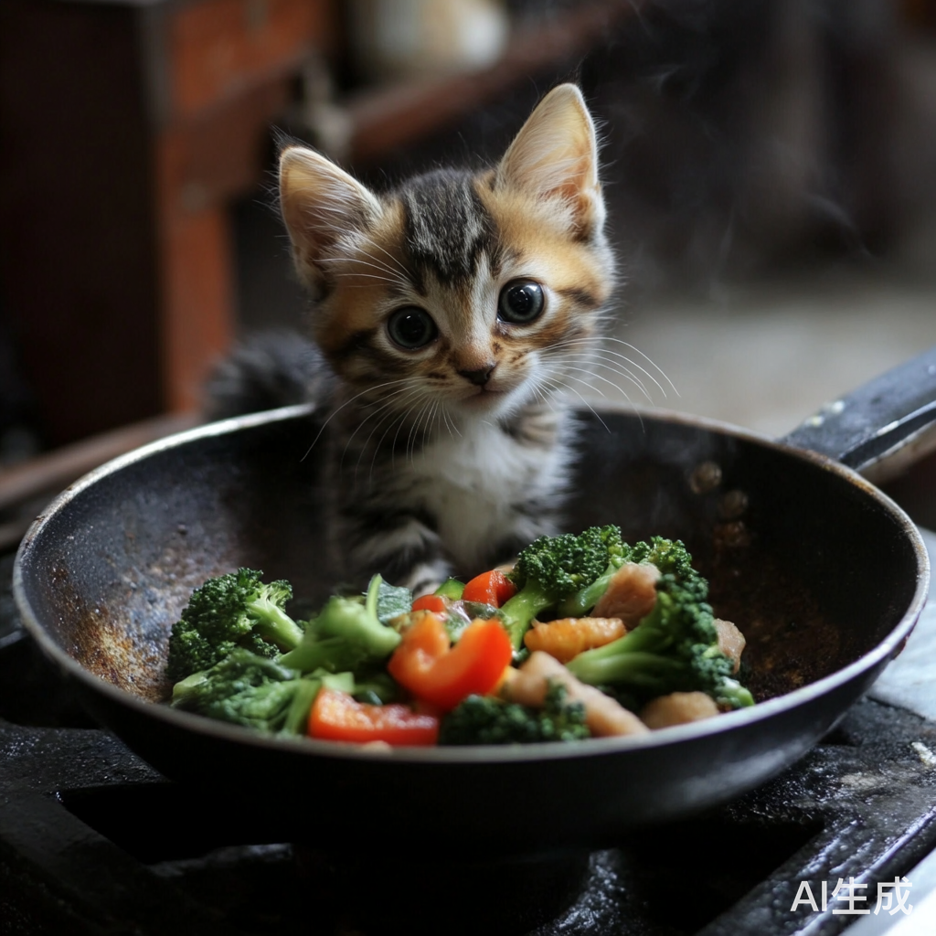 会炒菜的小猫咪