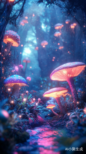 梦幻魔法森林景观充满魅力与宁静