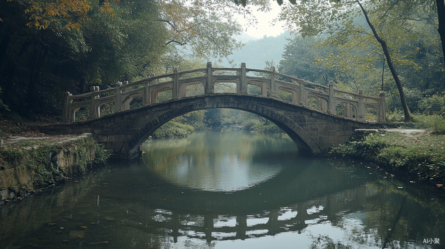 小桥溪水下的治愈风景