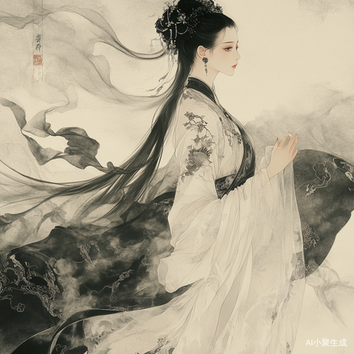 超凡脱俗的女子如烟般神秘华美