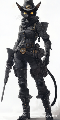 黑猫警长战服长枪走上时尚T台