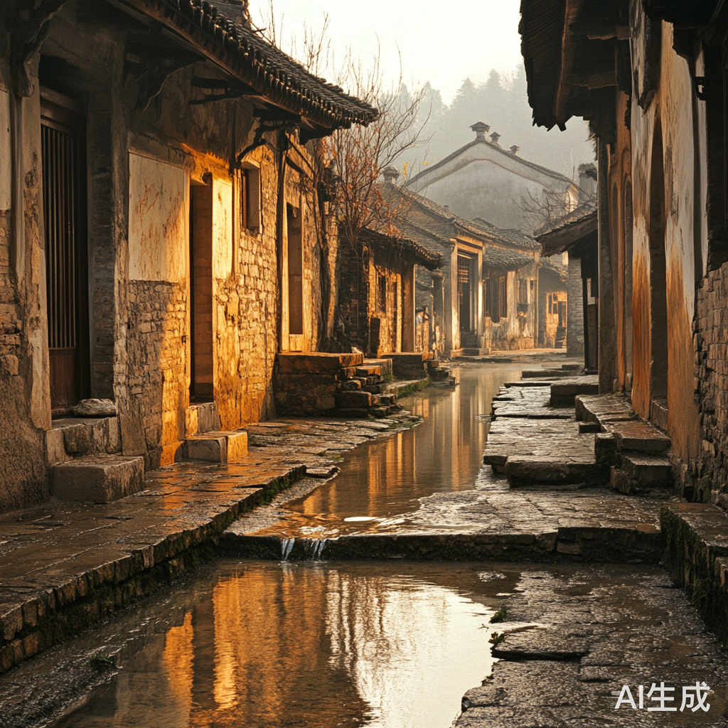 古街古建筑与小硚流水的美丽景致