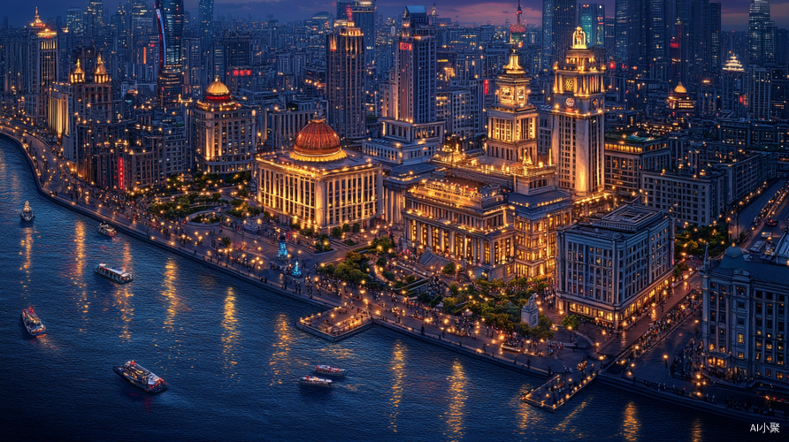 Award Winning Isometric Art of Shanghai Bund in Exquisite Color Miniature