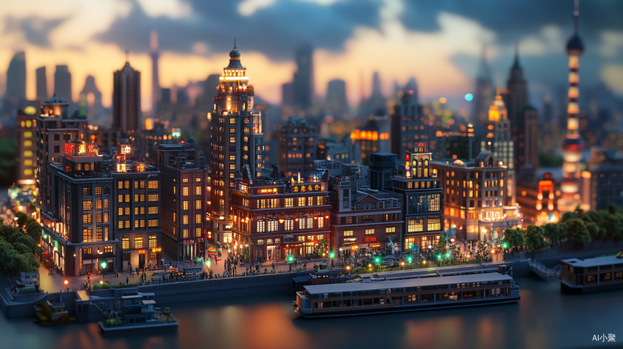 Award Winning Isometric Art of Shanghai Bund in Exquisite Color Miniature