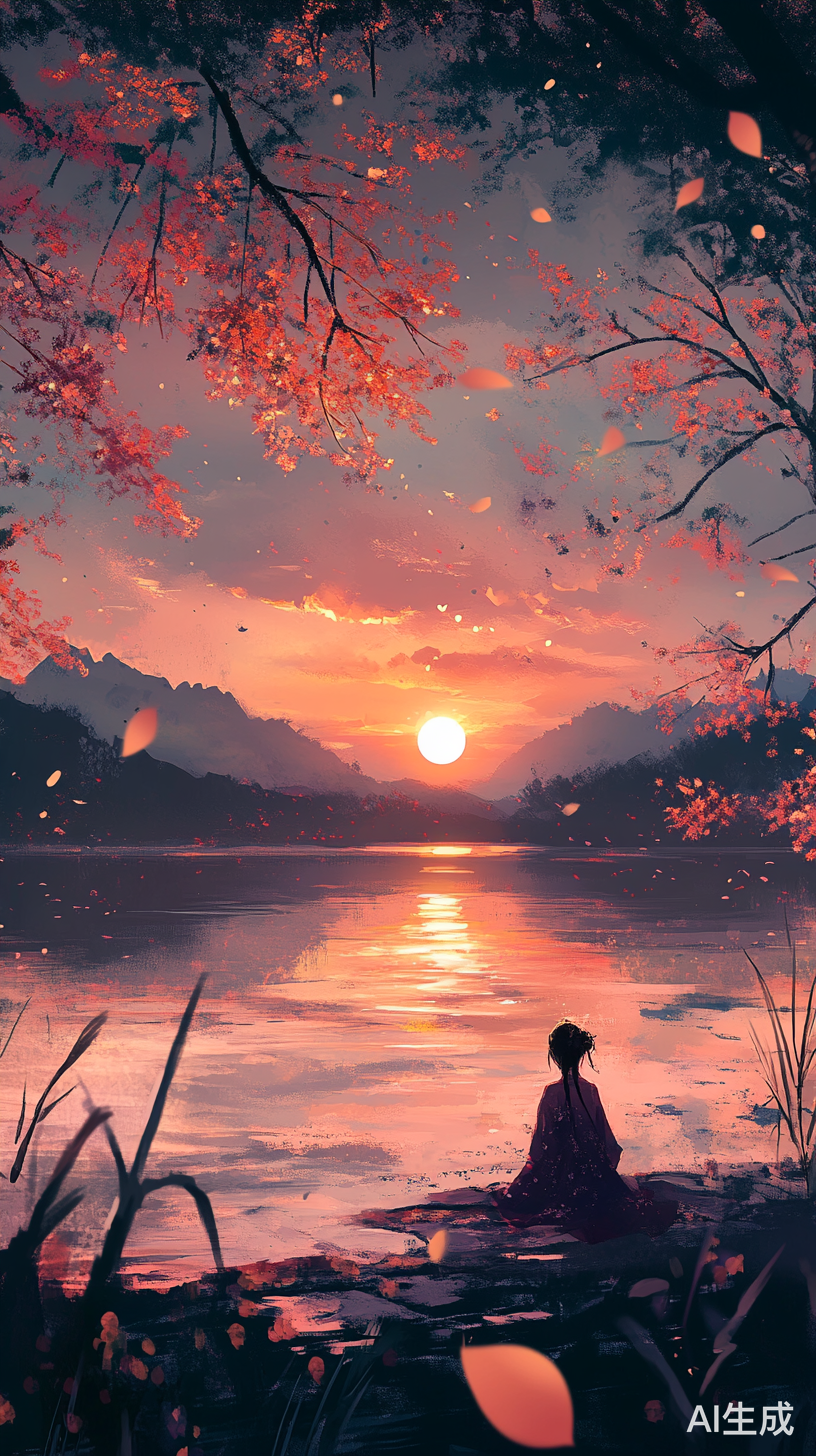 静谧湖泊与遗憾花海下的心底秘密