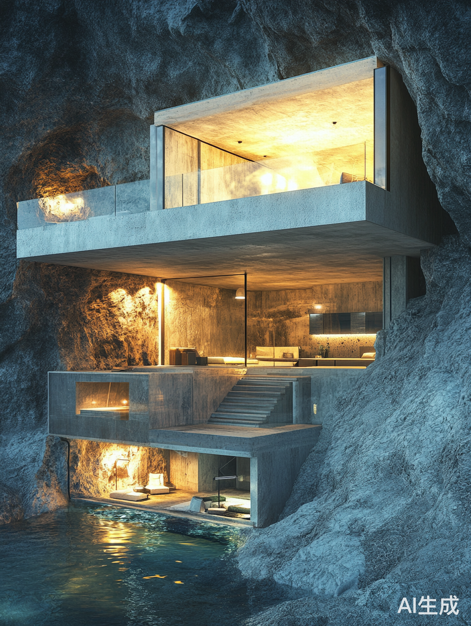 末日科技感地下安全屋设计