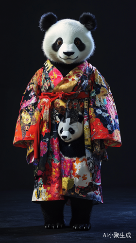 拟人大熊猫时装秀全景展示酷帅可爱潮牌礼服