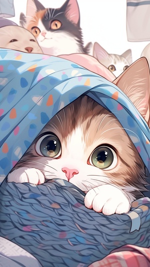 可爱蓝眼布偶猫躺在柔软垫子上