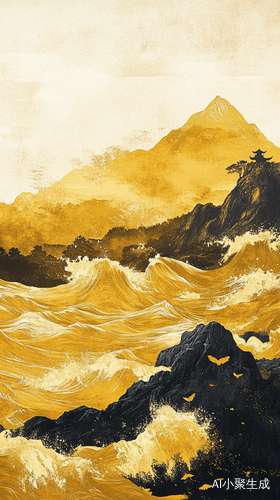 黄河水浪奔腾激荡