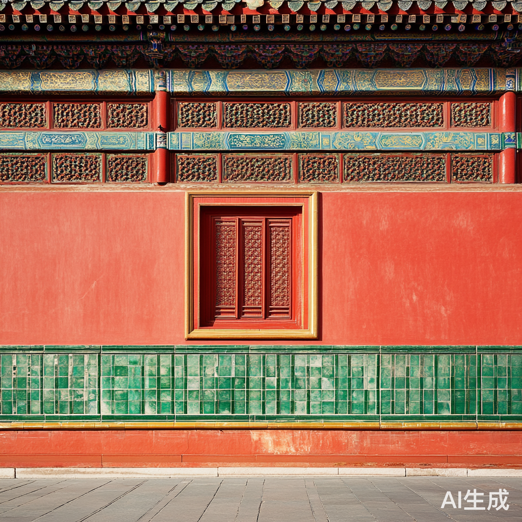 红墙绿瓦与高楼大厦的对比