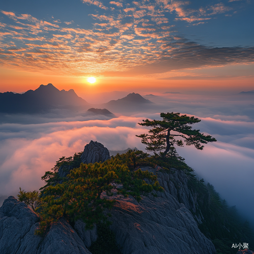 泰山日出云雾缭绕的超高清美景大师作品