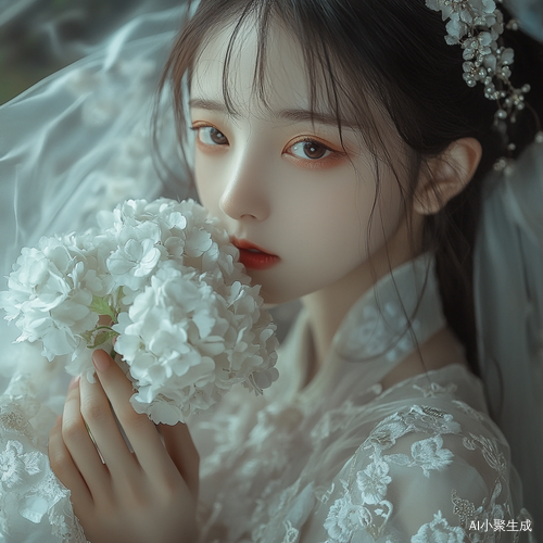 精致少女唐装汉服婚纱梦幻场景