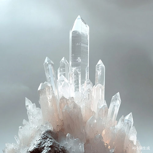 白色水晶柱堆积成山的白色系图景