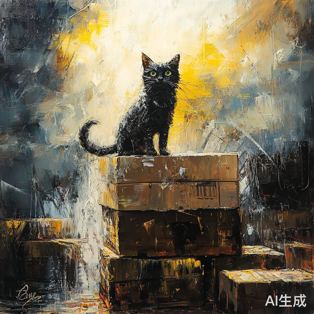 打工猫在暴风雨中送外卖