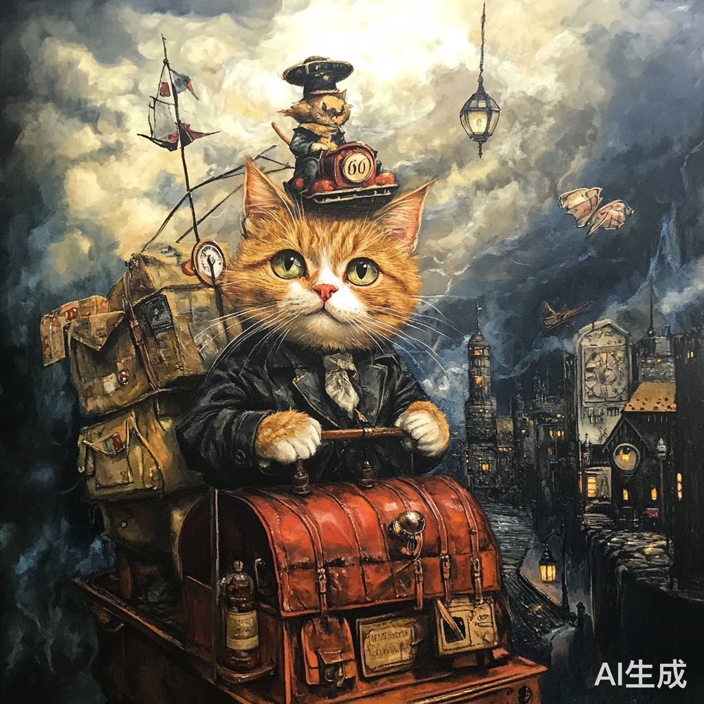 打工猫在暴风雨中送外卖