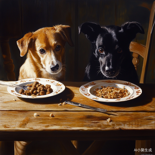 狗狗在家享用美味餐点