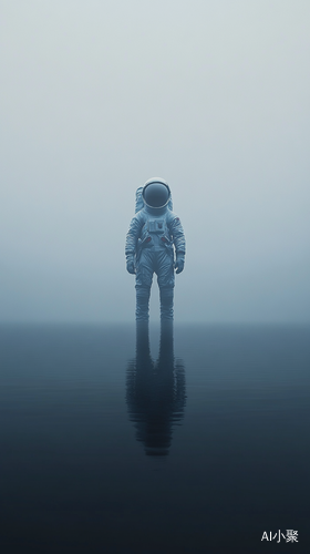 Minimalist Photography of a Solitary Astronaut in Cosmic Isolation