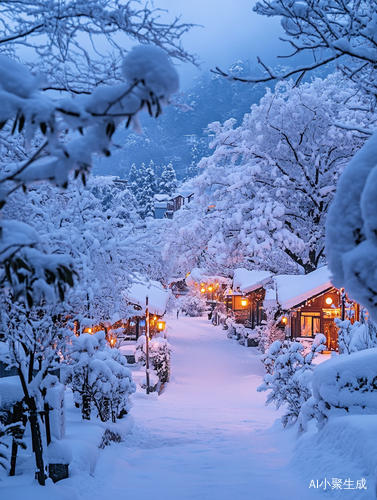 超高清雪景摄影展现美丽静谧冬村画面