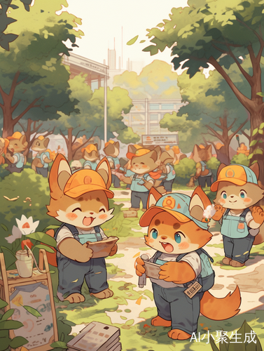 社区工作人员与橘猫共绘和谐友爱氛围