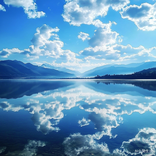 梦幻湖泊与和谐自然的心灵宁静