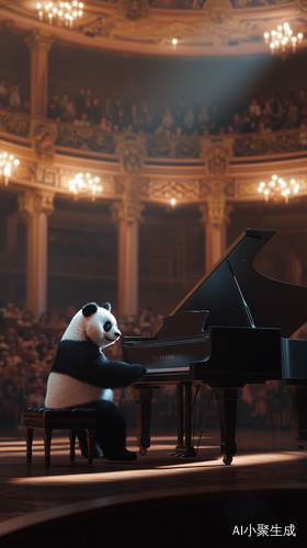 大熊猫在音乐厅弹奏肖邦夜曲的感人瞬间