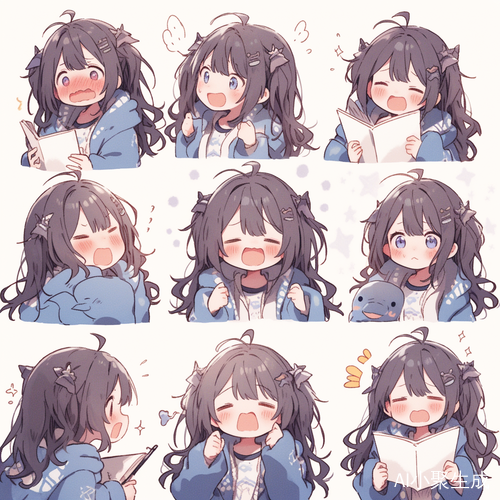 小女孩的多种情感与书籍的陪伴