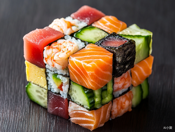 Sushi Rubiks Cube Crafted from Fresh Seafood Ingredients