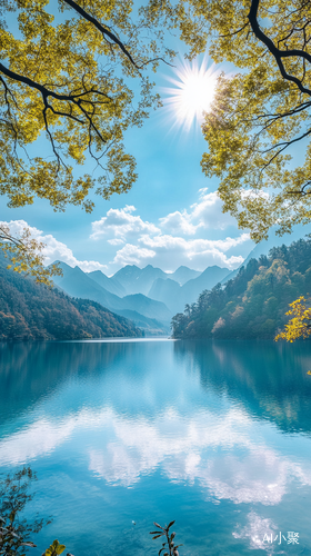 生机勃勃的风景山脉与五彩花海的交响