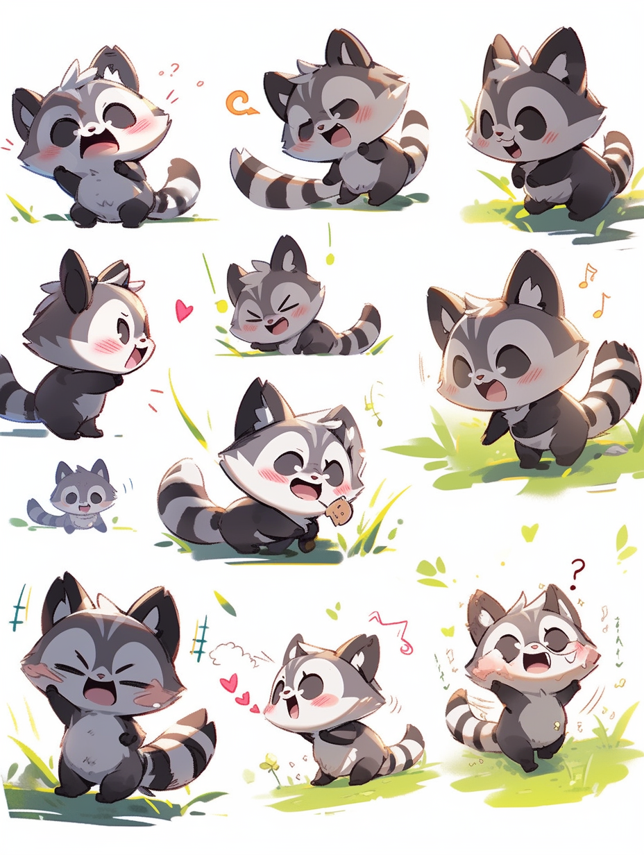 可爱狸花猫各种姿势与表情的盲盒玩具