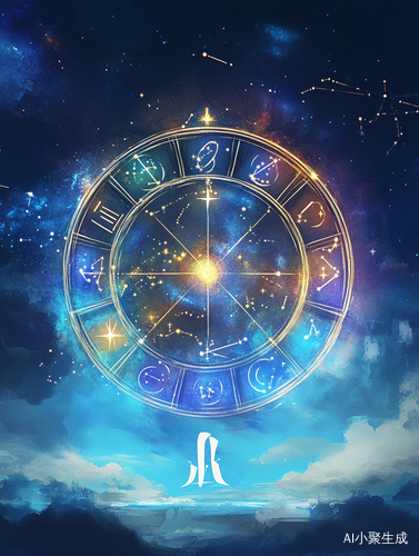 梦幻黑暗星空中的处女座星座轮盘
