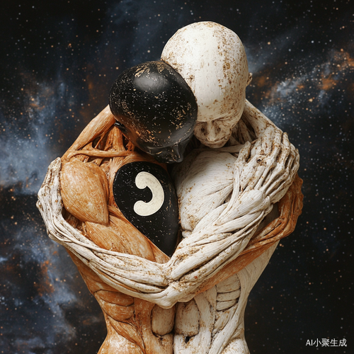 解剖模型人环抱中医阴阳图的大宇宙背景