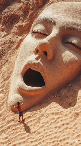 Desert Nomad Encounters Enormous Sand Pit Shaped Like Mouth