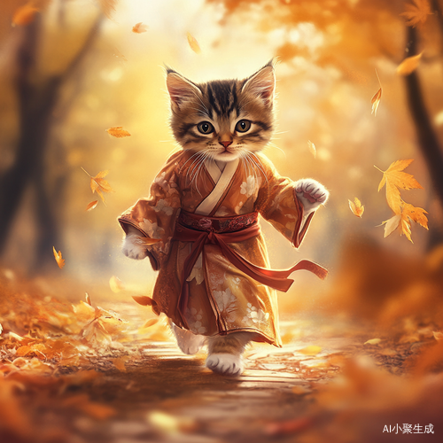 小猫咪汉服秋日漫步