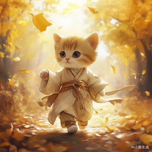 小猫咪汉服秋日漫步