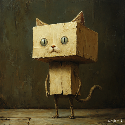 方形头脑猫咪似阿楞纸箱人