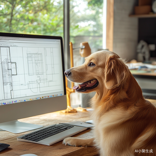 画图狗坐在建筑公司绘制CAD图