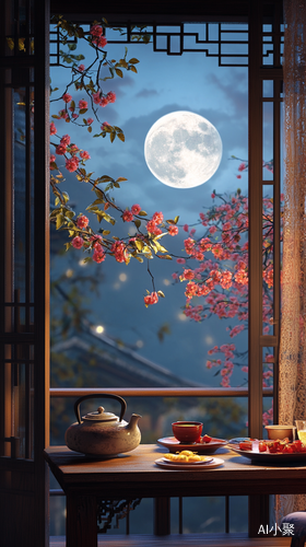 Mid-Autumn Festival Moonlight Tea Party in an Ancient Style Setting