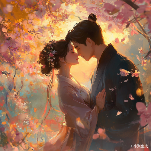 黄昏下公主与王爷的浪漫之吻