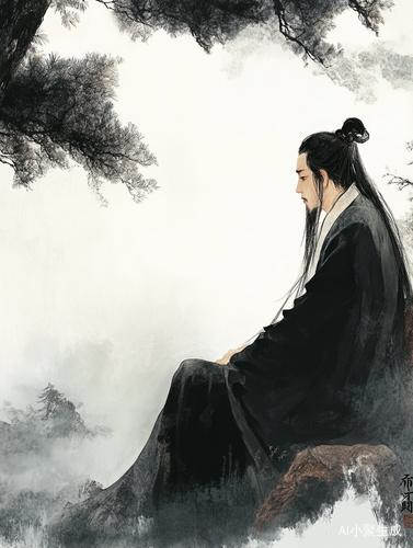 Essence of Zhang Daqian in Minimalist Artistic Portraits