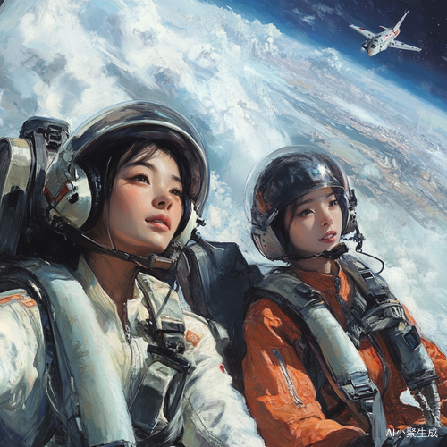 中国飞行员在宇宙中探索的漫画风格