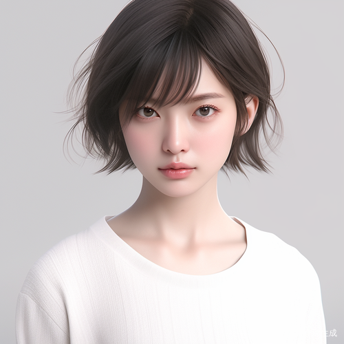 美丽年轻女子高清正面超写实肖像写真