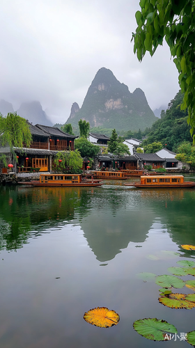 桂林水乡阴雨美景远景8k大师作品