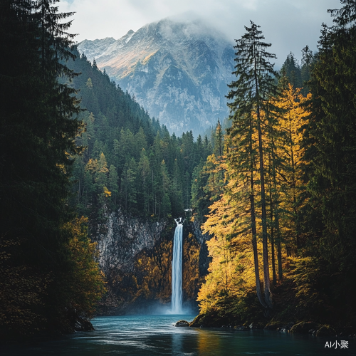 高山流水与瀑布湖泊的震撼自然景观