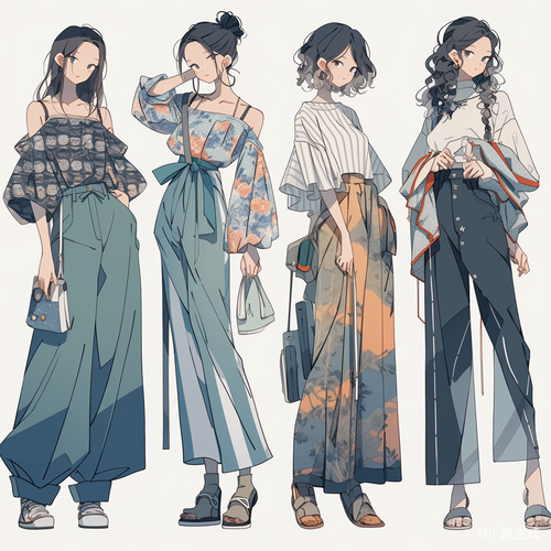 五位女生的浪漫假日风格多样服装设计